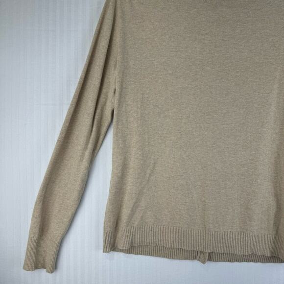 Cherokee Button Up Cardigan Tan Knit Sweater Women Size Large Pink Argyle Print - Picture 4 of 10